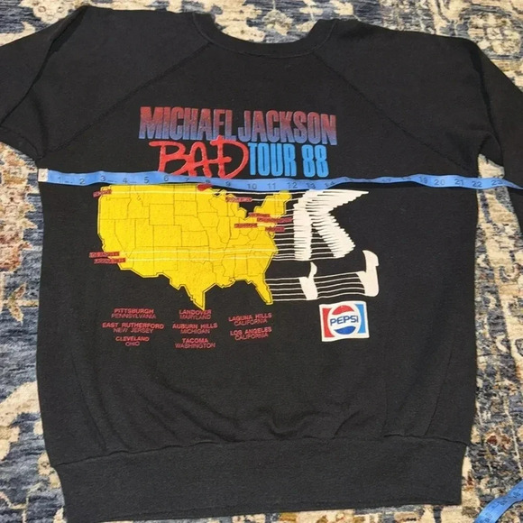VTG 1988 Michael Jackson Bad Tour Concert Unisex LS Black Sweatshirt - Picture 13 of 16